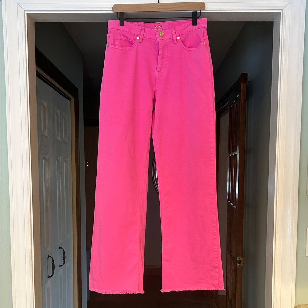 Lilly Pulitzer Hot Pink Wide-Leg Jeans